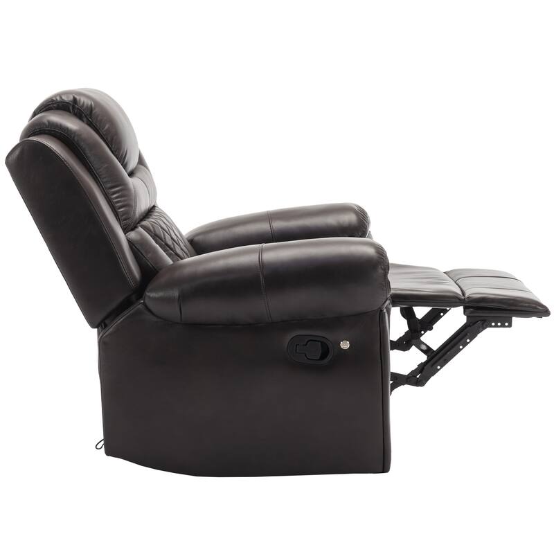 Home Theater Seating Manual Recliner Chair with LED Light Strip for Living Room,Bedroom, Black