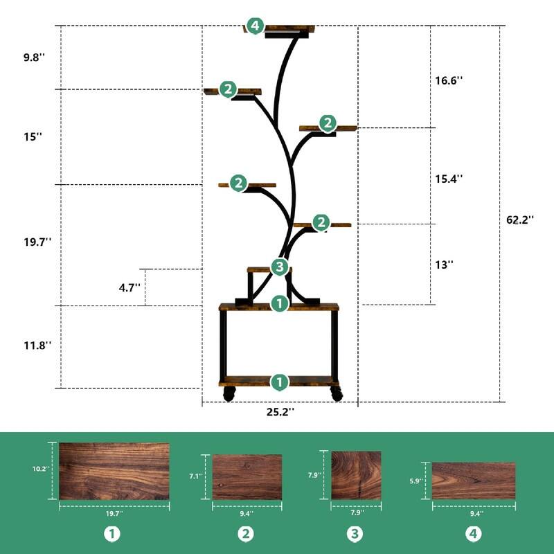 Plant Stand Indoor with Grow Light