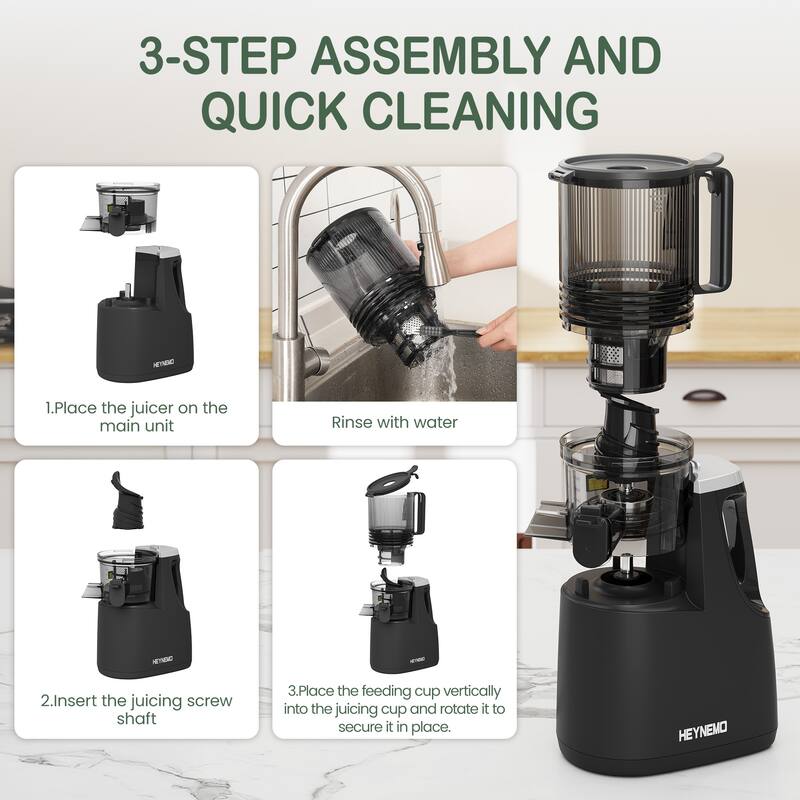 Juicer Machines, 5.9" Wide Feed Chute Cold Press Juicer