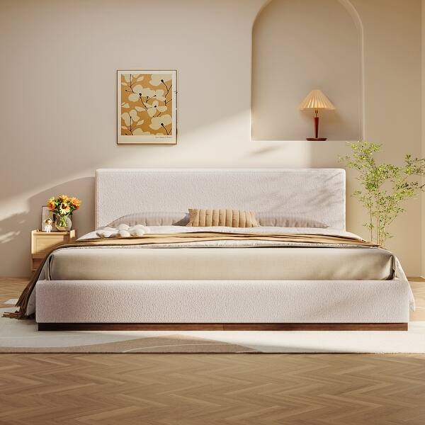 Christopher Knight Home- Colette Boucle Upholstered Bed with Headboard