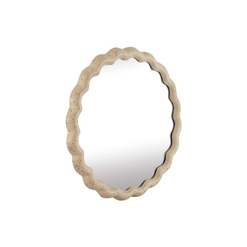 Small Scallop Textured Aluminum Wall Mirror - 19.75" - Antique Brass