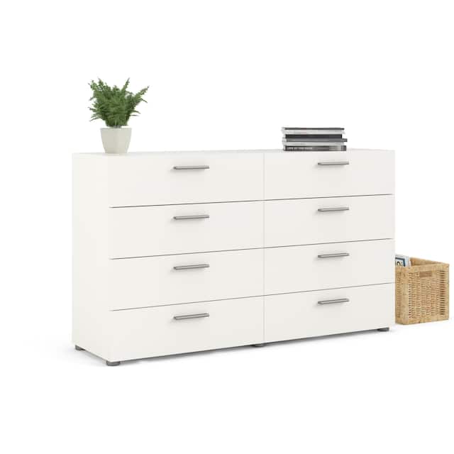 Porch & Den Angus Space-saving 8-Drawer Double Dresser - White woodgrain