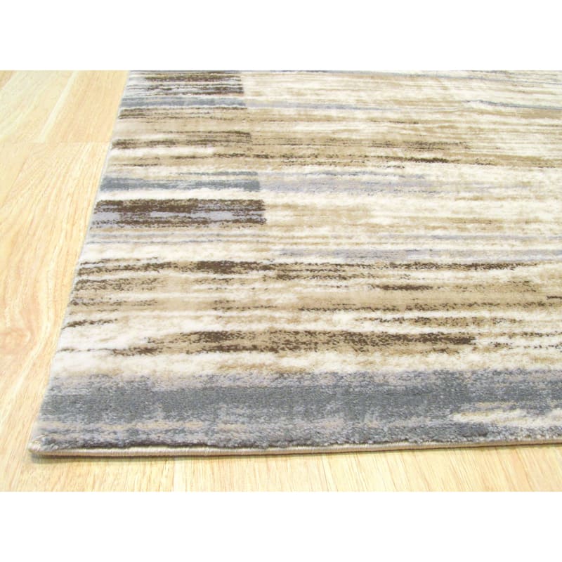 Ivory Transitional Stripe Distressed Bohemian Isabella Striped Area Rug - 5' 3 x 7' 3