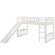 preview thumbnail 9 of 10, Twin Size Loft Bed with Slide and Ladder White Finish for Kids' Bedroom Fun
