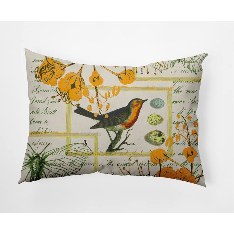 Singing Bird Decorative Throw Pillow - Mango - 14" x 20"