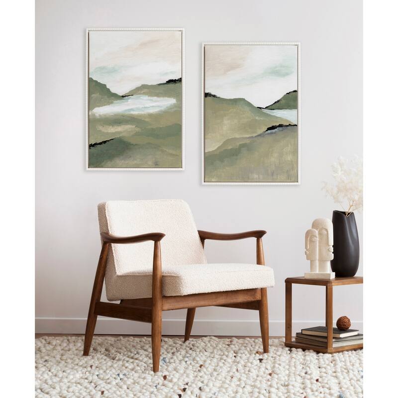 Sylvie Beaded Emerald Alps Framed Canvas Art Set by Nikita Jariwala