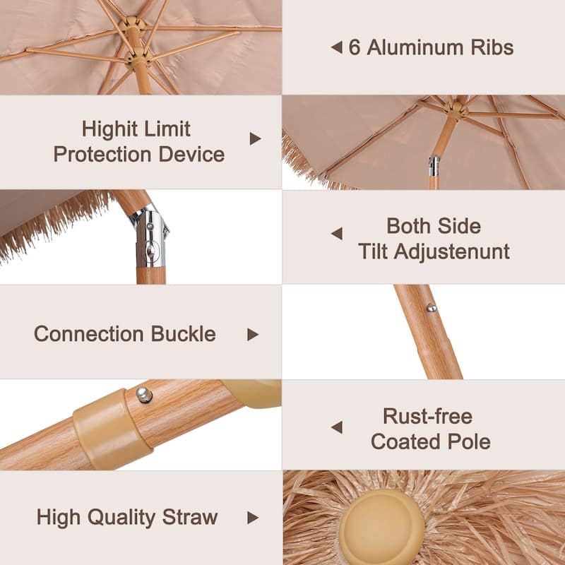 Autlaycil 7.5 ft Outdoor Umbrella Patio with Fringe.