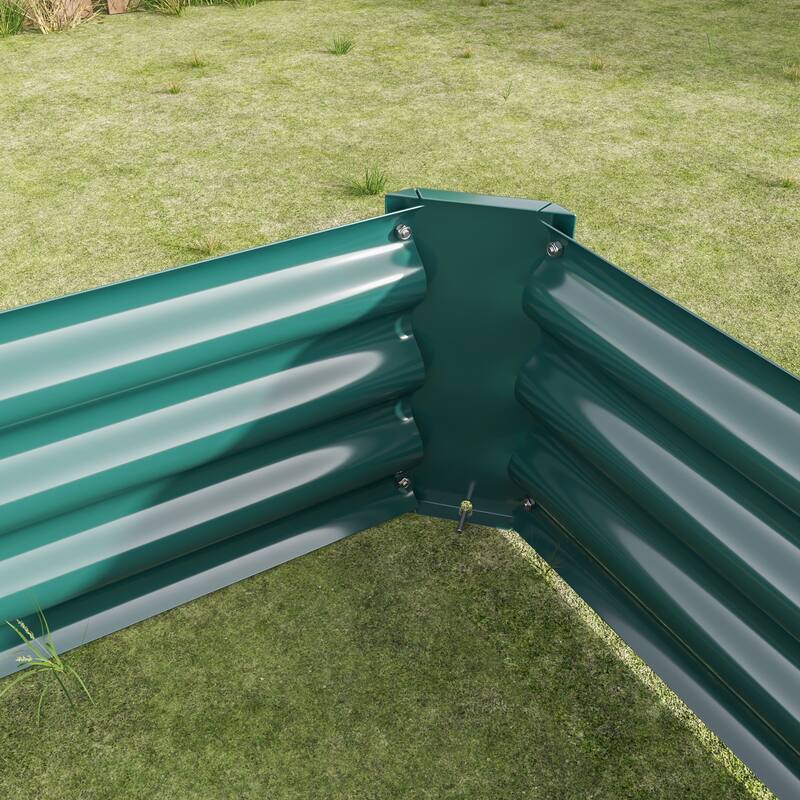GDFStudio - Large Oval Metal Raised Garden Bed for Vegetables, Flowers, and Plants, Outdoor Backyard Planter Box