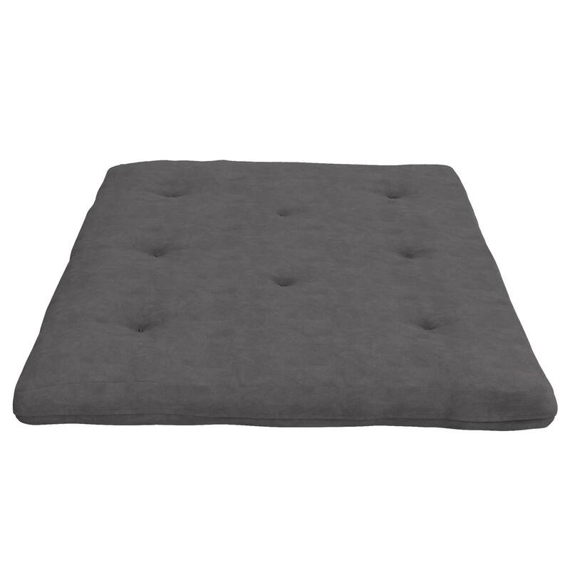 Full Size Futon Mattress 6” Thick Plush Foldable Cushion for Living Room and Guest Room - Grey