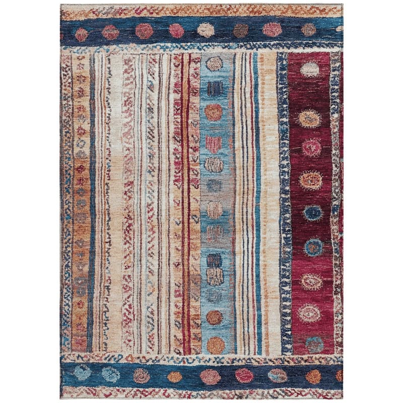 HomeRoots Striped Transitional Rectangle Outdoor Rug