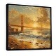 preview thumbnail 2 of 14, Designart "Yellow White Sunset Golden Gate Bridge San Francisco" San Francisco Framed Wall Art Industrial Wall Decor Art