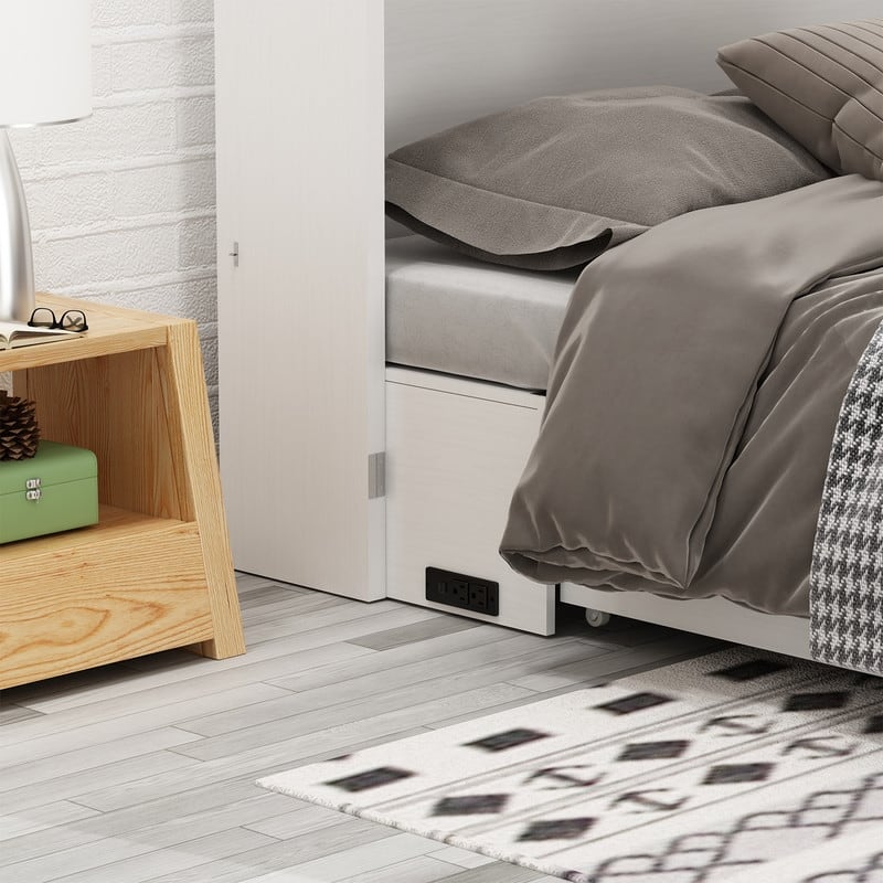 Mixoy Queen Size Murphy Bed with Mattress,Foldable Space-Saving Cube Cabinet Bed