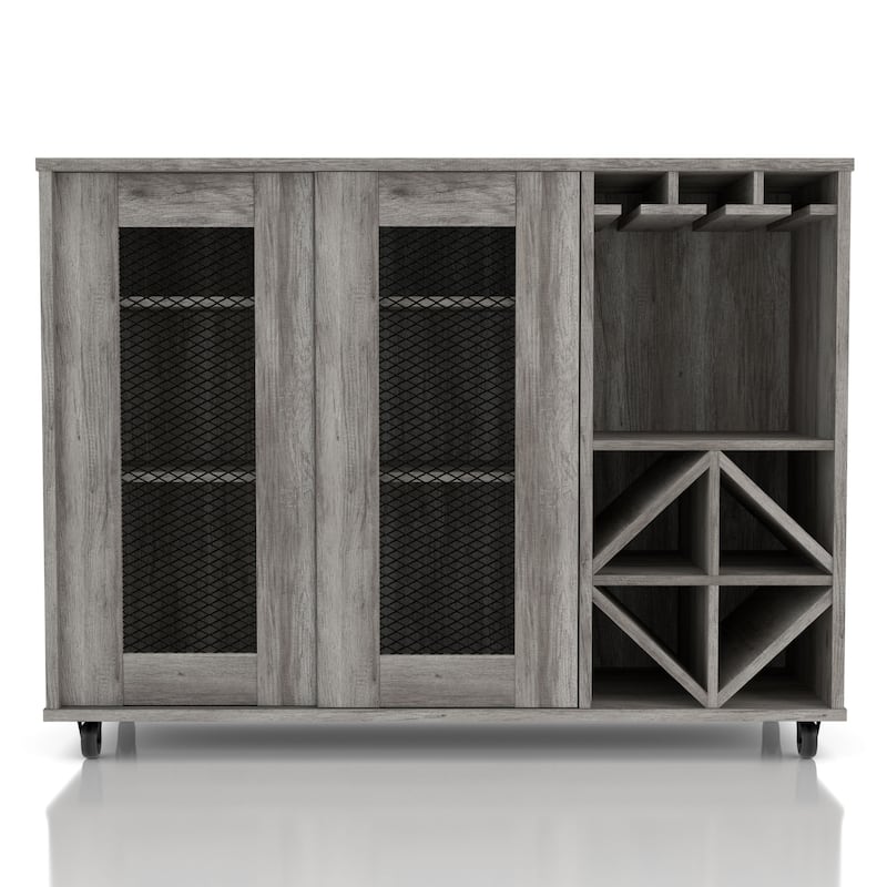 DH BASIC Rustic Grey 47-inch Multi-storage Bar Cart Buffet by Denhour