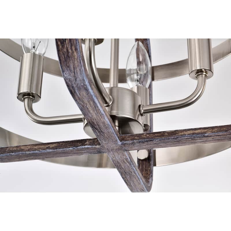Kasia 14 Inch Industrial Flush Mount Ceiling Light Satin Finish