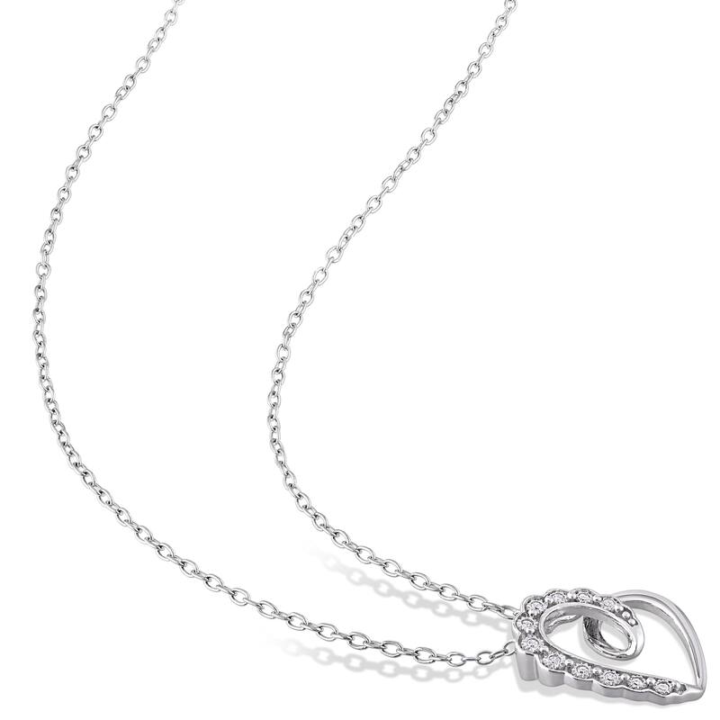 Miadora Sterling Silver Diamond Accent Heart Necklace