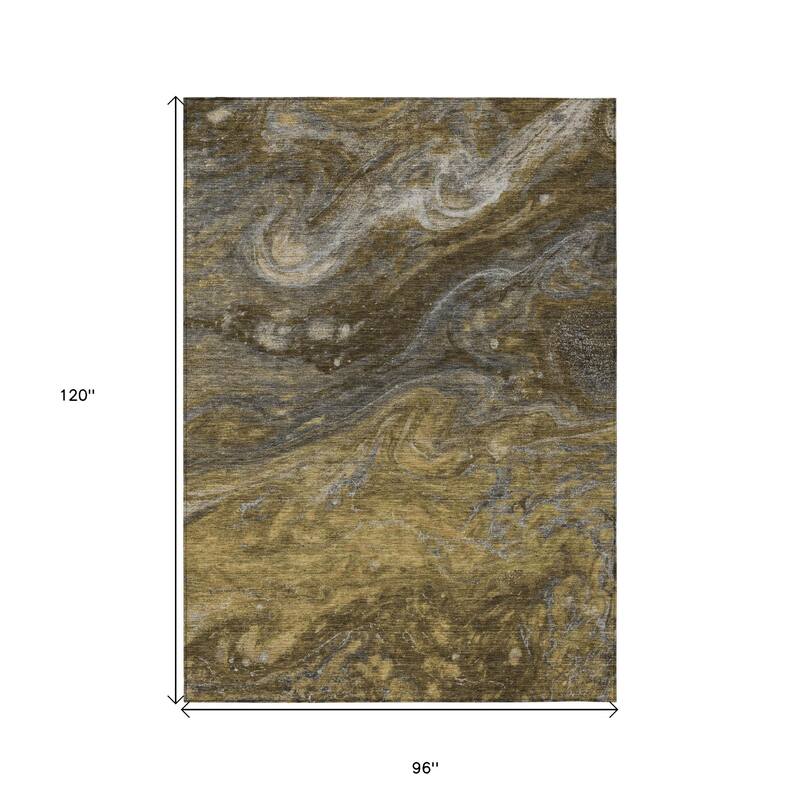 HomeRoots Abstract Transitional Rectangle Outdoor Rug