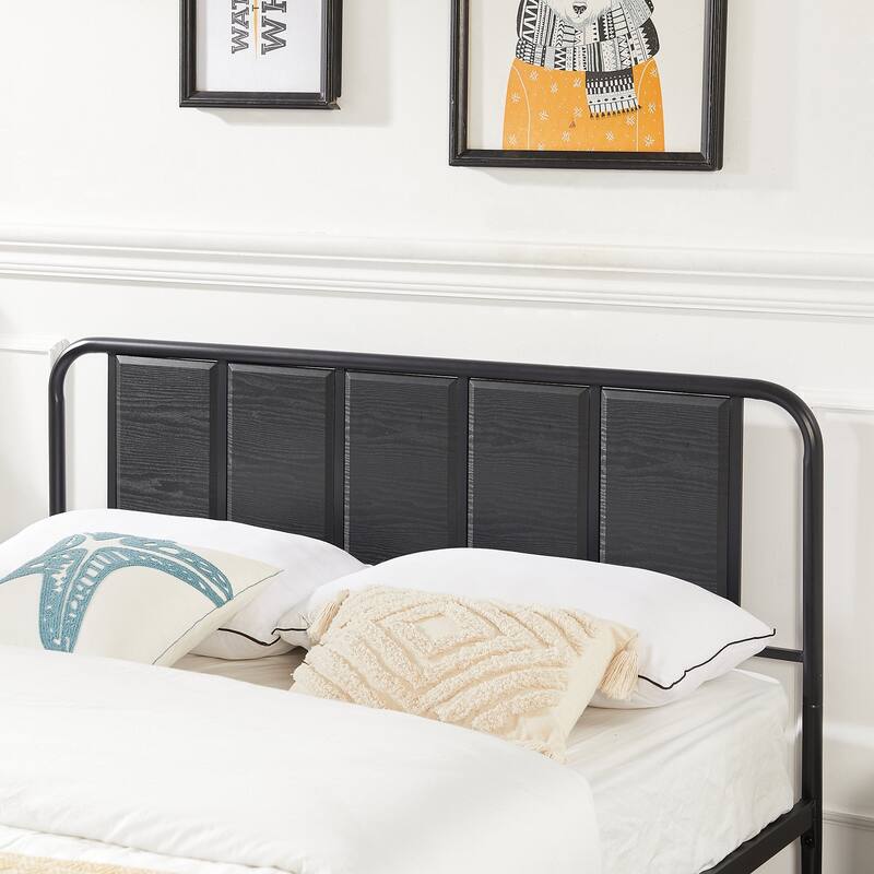VECELO Platform Bed Frame with Wood Headboard,Twin/Full/Queen Size Bed
