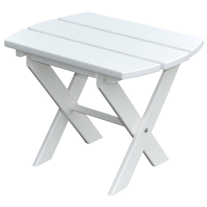 Poly Folding End Table - White