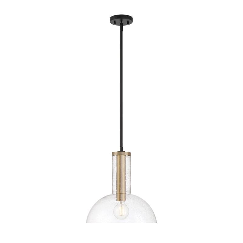 Nova 14 in. 1-Light Matte Black Modern Pendant Light
