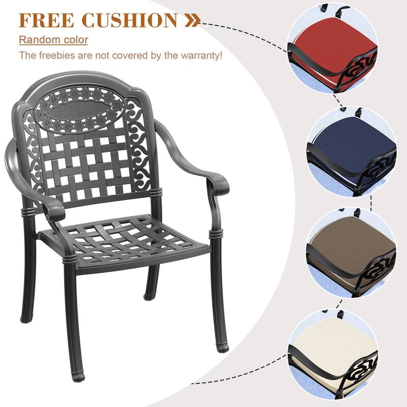 5-Piece Set Of Cast Aluminum Patio Furniture With Cushions