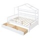 preview thumbnail 9 of 10, Full Pine House Bed with Roof, Drawers, and Shelf