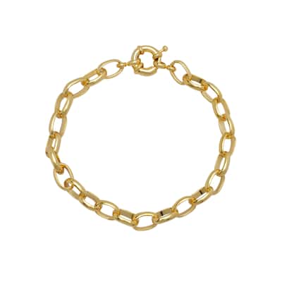 Victoria Townsend Yellow Gold Smooth Thick Rolo Chain Bracelet