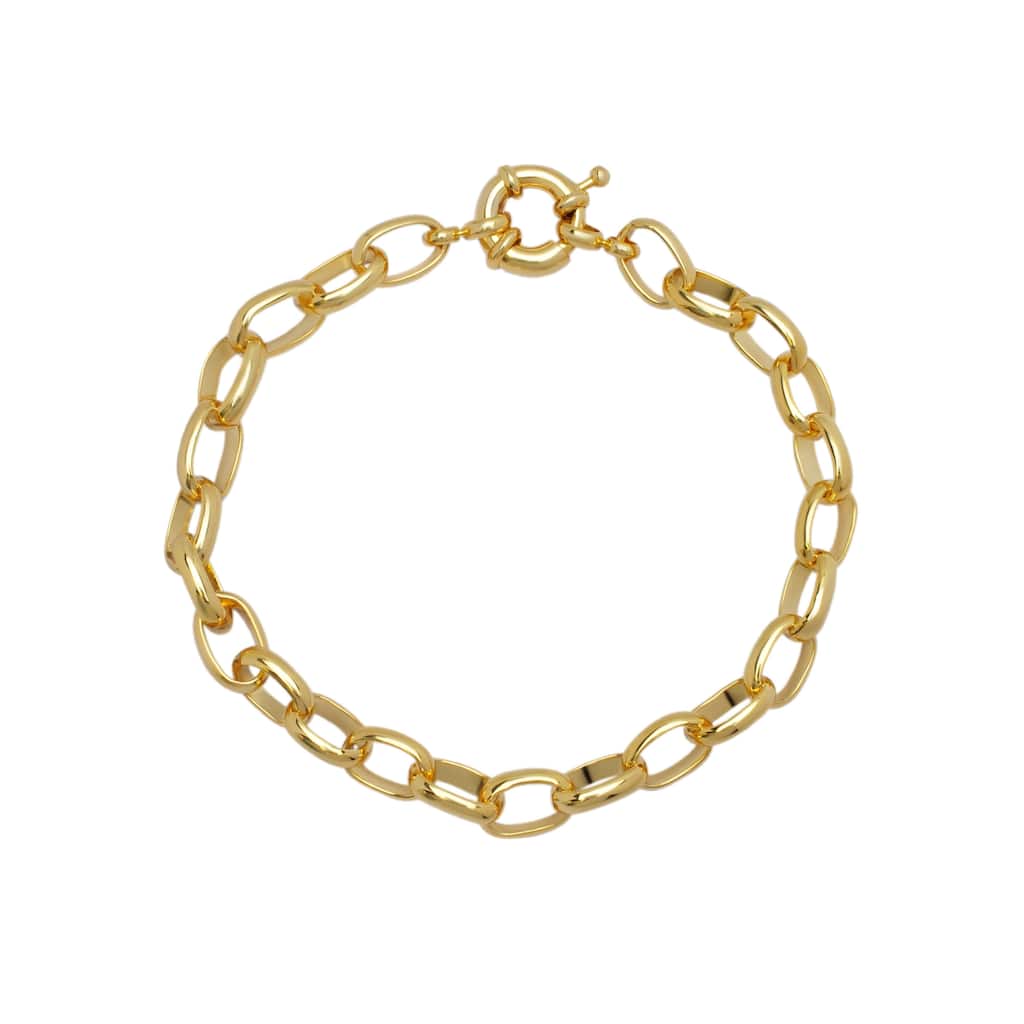 Victoria Townsend Yellow Gold Smooth Thick Rolo Chain Bracelet