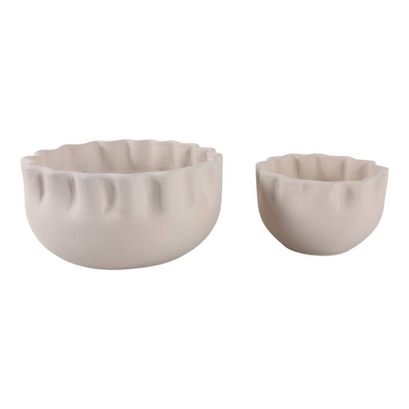 Terracotta Planters Handcrafted Decorative Sculpted Design (Set of 2)