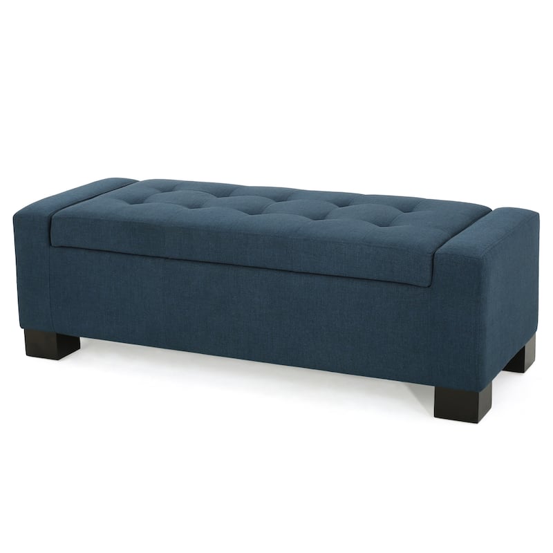 50.25" Storage Bench, Storage Ottoman Bench with Safety Hinge, Upholstered Entryway Bench with Seating for Bedroom