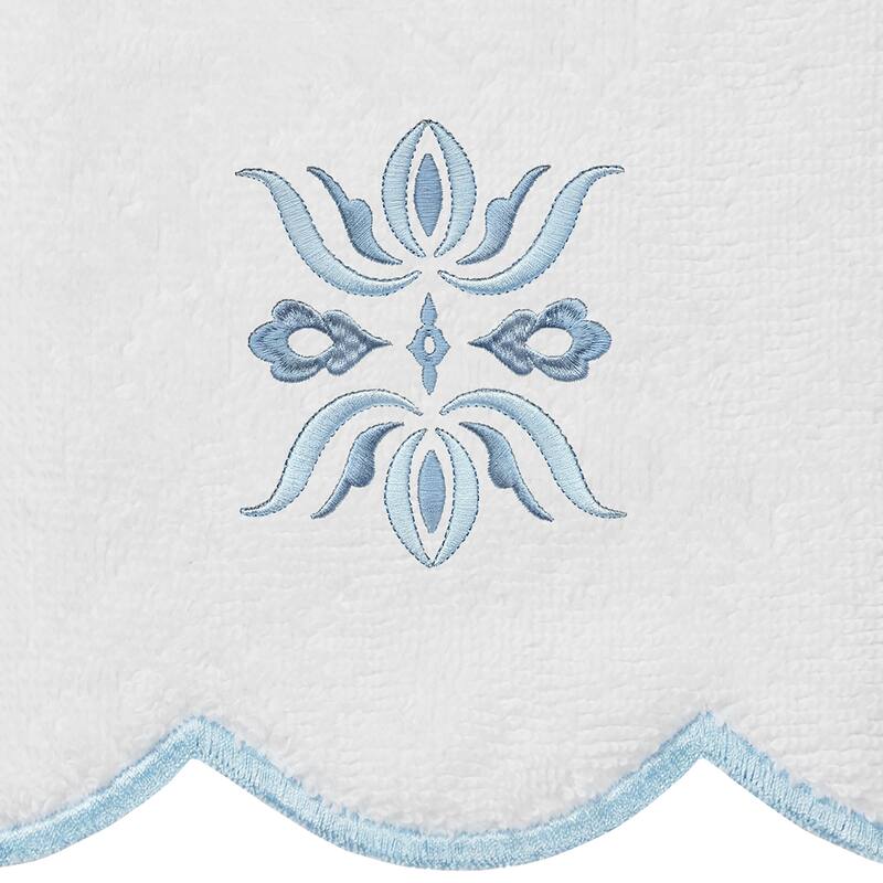 Authentic Hotel and Spa 100% Turkish Cotton FLOWER CREST Scallop Towel Collection