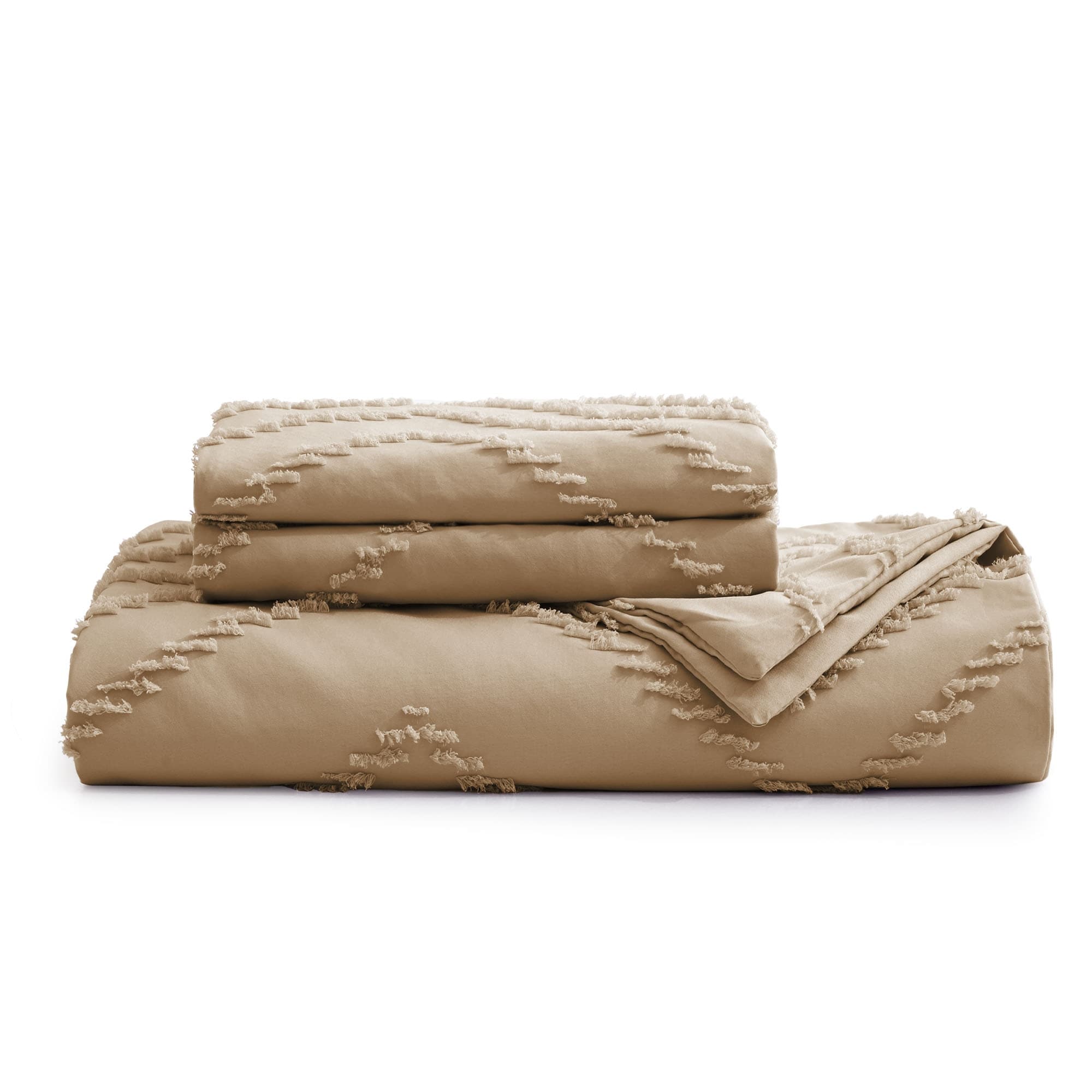 Tufted Clipped Jacquard Geometric Oversized Duvet Cover & - Picture 99 of 127