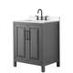 Option Dark Gray, Black Trim, White Quartz Top