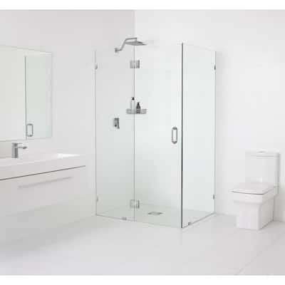 Glass Warehouse 78" x 36" x 34" Frameless 90 Degree Shower Enclosure - Glass Hinge
