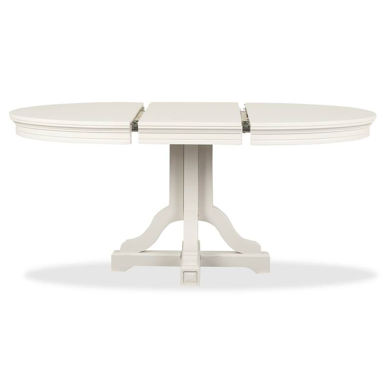 Magnussen Home Willowbrook Egg Shell White Extendable 48" Round Dining Table - 48''W x 48''D x 30''H
