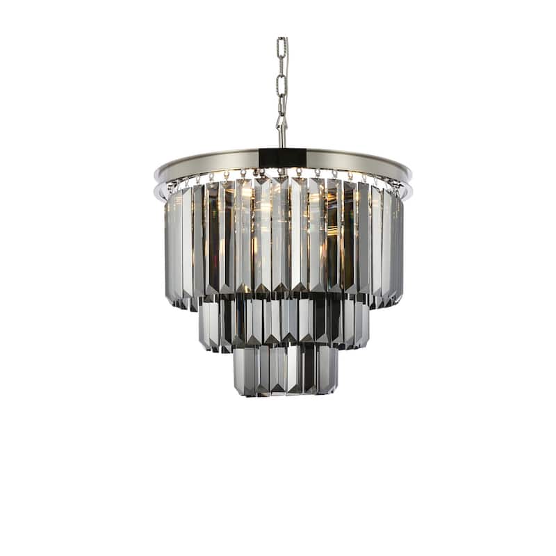 Royce Edge 9-Light Polished Nickel Chandelier