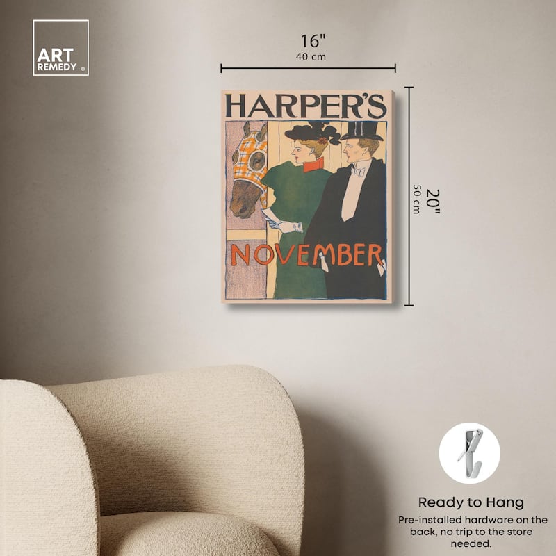 Harpers November 1895 Canvas by Art Remedy, Gallery Wrapped