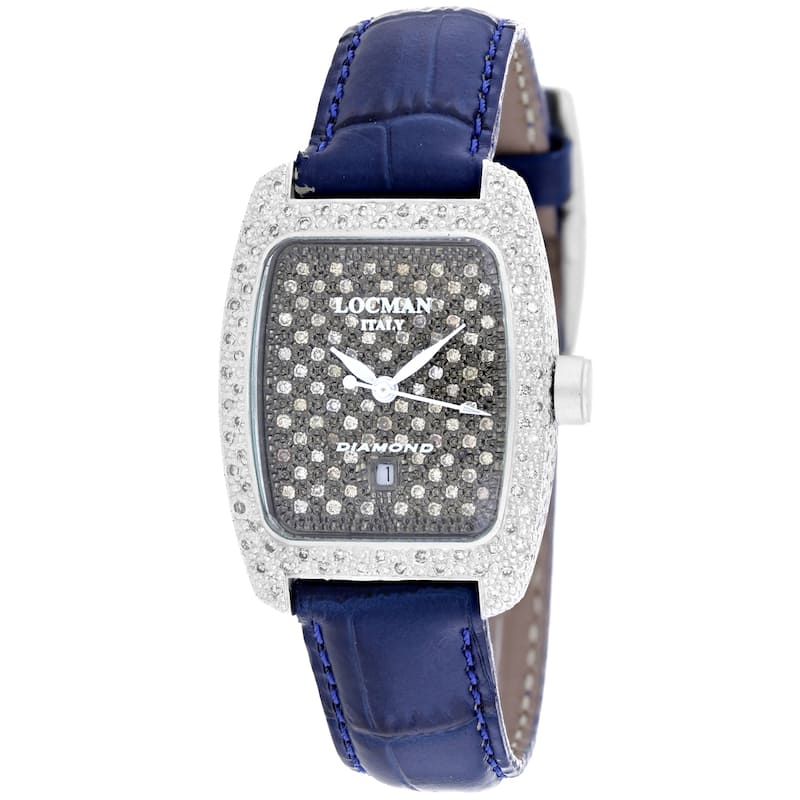 Locman Women's Diamond Grey Dial Watch - 485DLDC/BL - 6 (36)