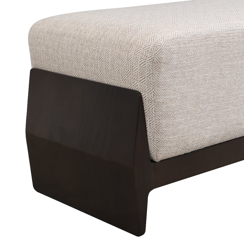Christopher Knight Home - Julie Modern Rubber Wood Upholstered Bench with Thick Soft Cushion.