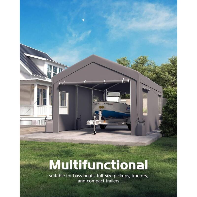 13'x20' Extra Large Heavy Duty Carport Portable Garage Shelter for Car, Truck, SUV - 13X20 Ft