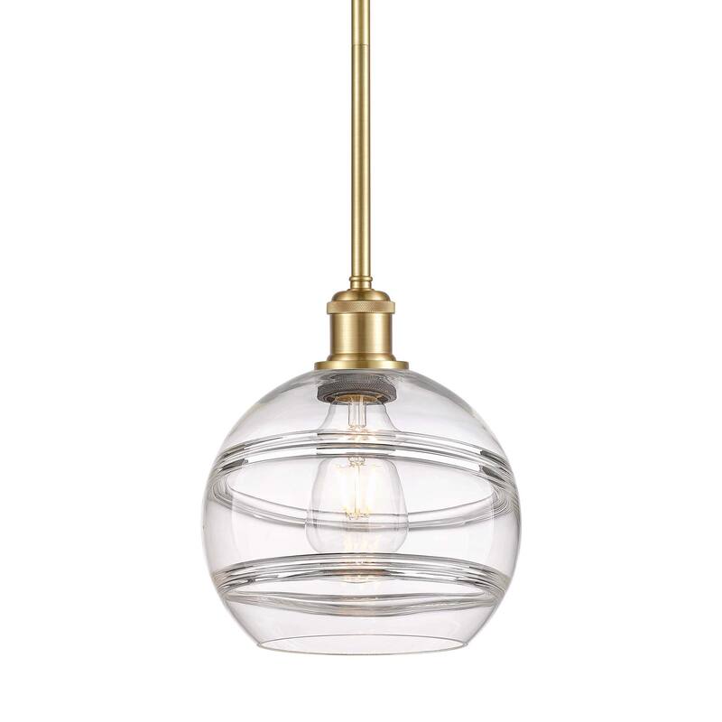 Innovations Lighting 516-1S-10-8 Rochester Pendant Rochester 8" Wide - Satin Gold / Clear