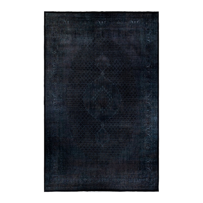 Overdyed, One-of-a-Kind Hand-Knotted Area Rug - Black - 11' 10" x 18' 5"