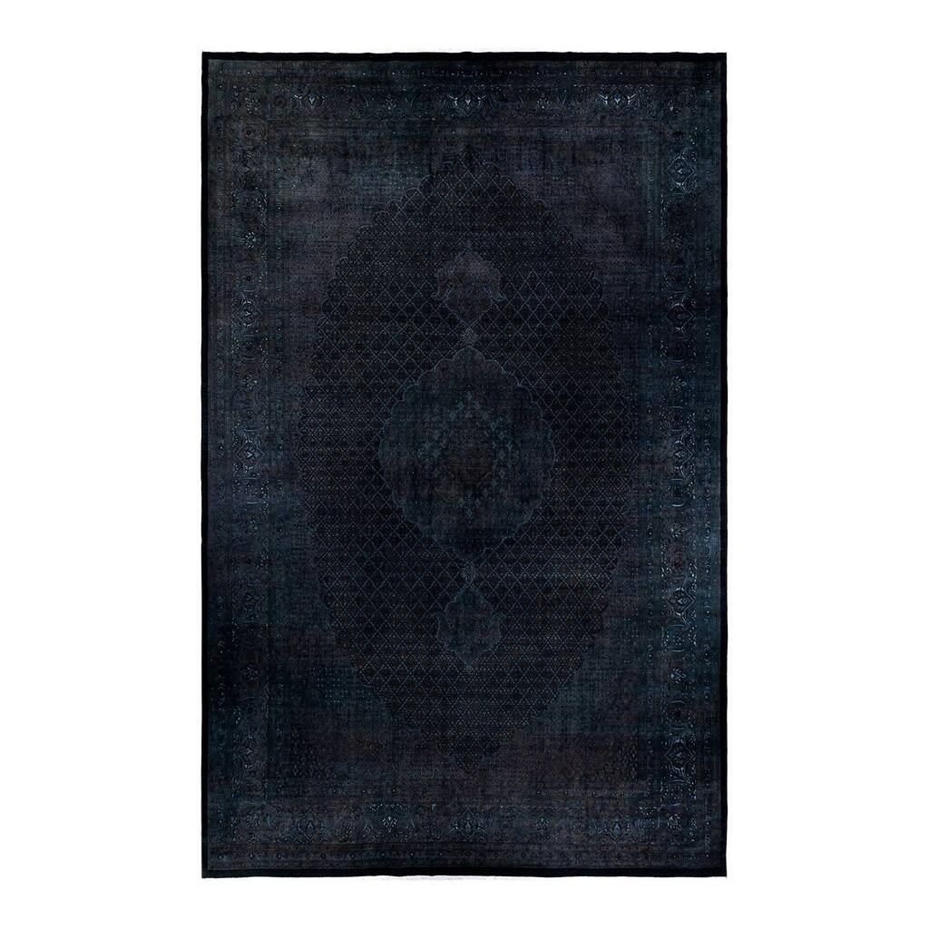 Overdyed, One-of-a-Kind Hand-Knotted Area Rug - Black - 11' 10" x 18' 5"
