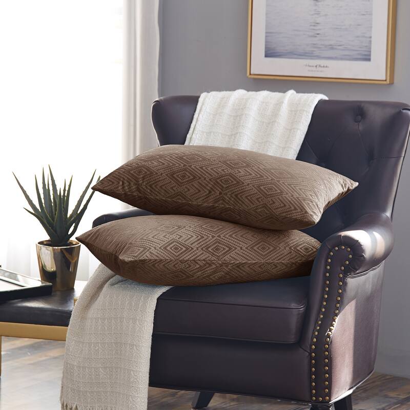 Tonopah Ikat Velvet Throw Pillow Cover Set, NO INSERT - 14" x 26" - Carafe
