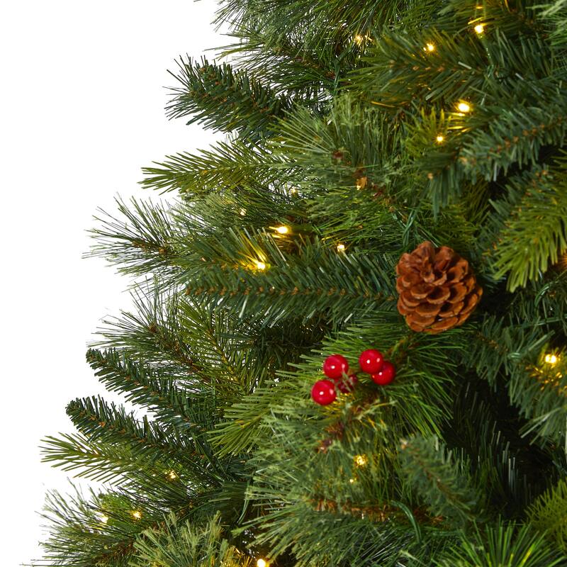 8' Aberdeen Spruce Christmas Tree with 500 Clear LED Lights - Green
