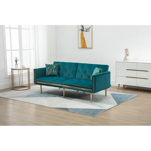 Modern Loveseat Sofa Velvet Living Room Sofa Convertible Futon Sofa & Sofa Bed Comfort Upholstered Accent Sofa