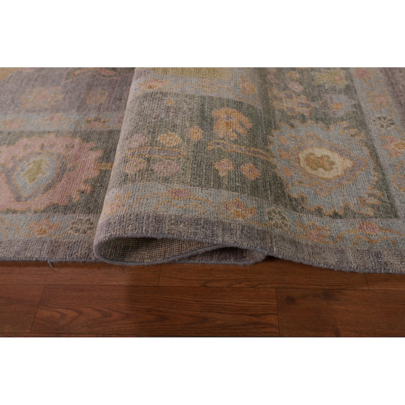 Floral Oushak Vegetable Dye Area Rug Handmade Wool Carpet - 8'4" x 9'9"