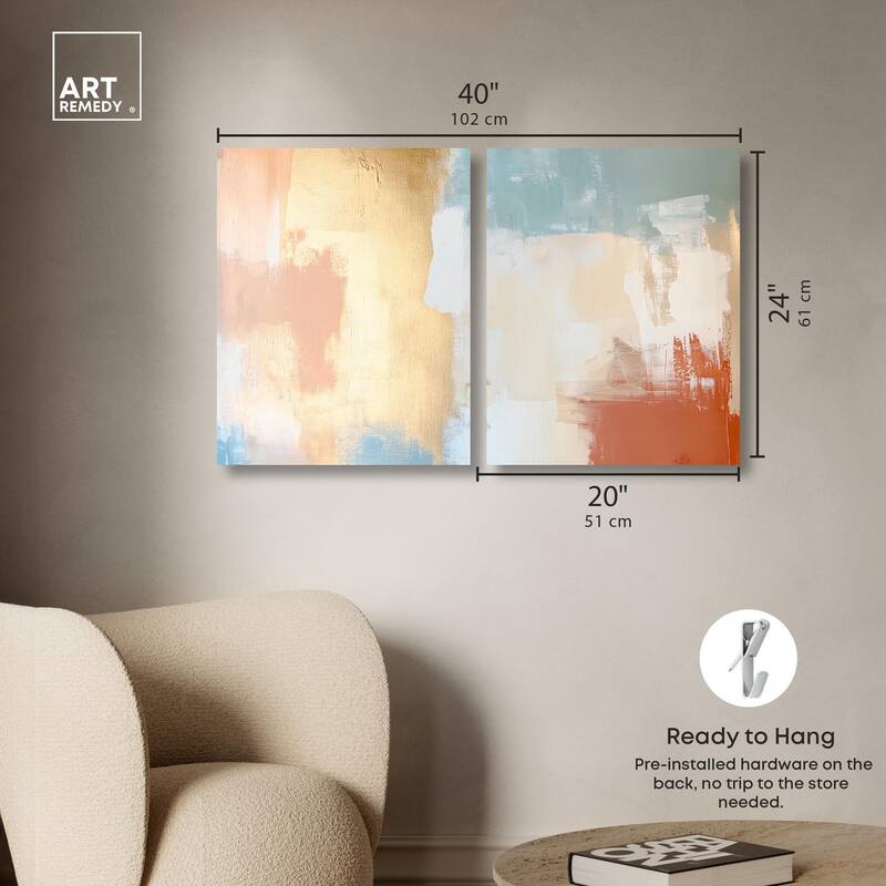 Painted Serenity I Canvas Set of 2 by Art Remedy, Gallery Wrapped