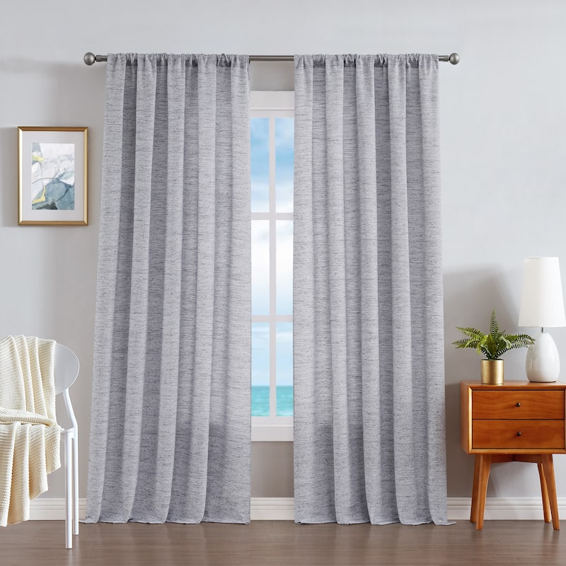 Nautica Light Filtering Textured Extra Wide Curtains (Set of 2) - 54" x 108" - Slate
