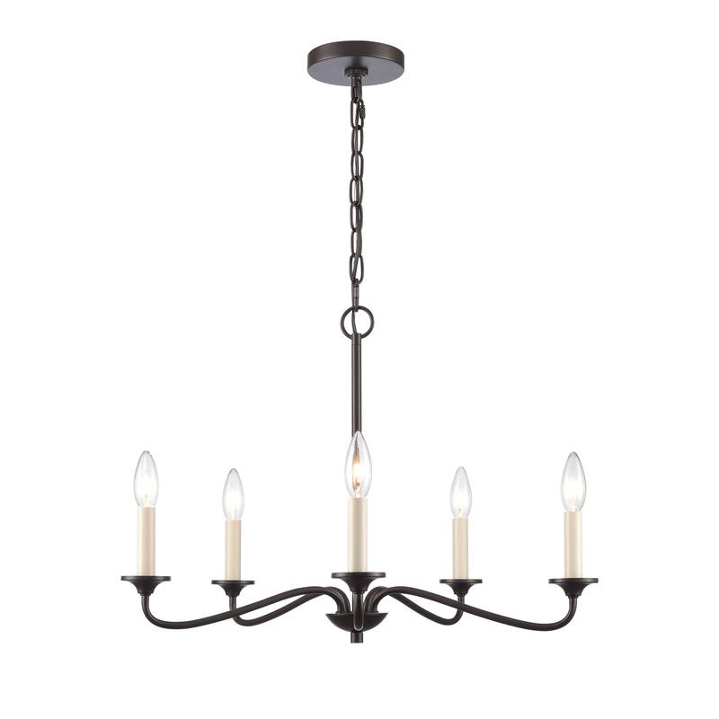 Elk Home Quinn Old Bronze Metal 5 Light Chandelier