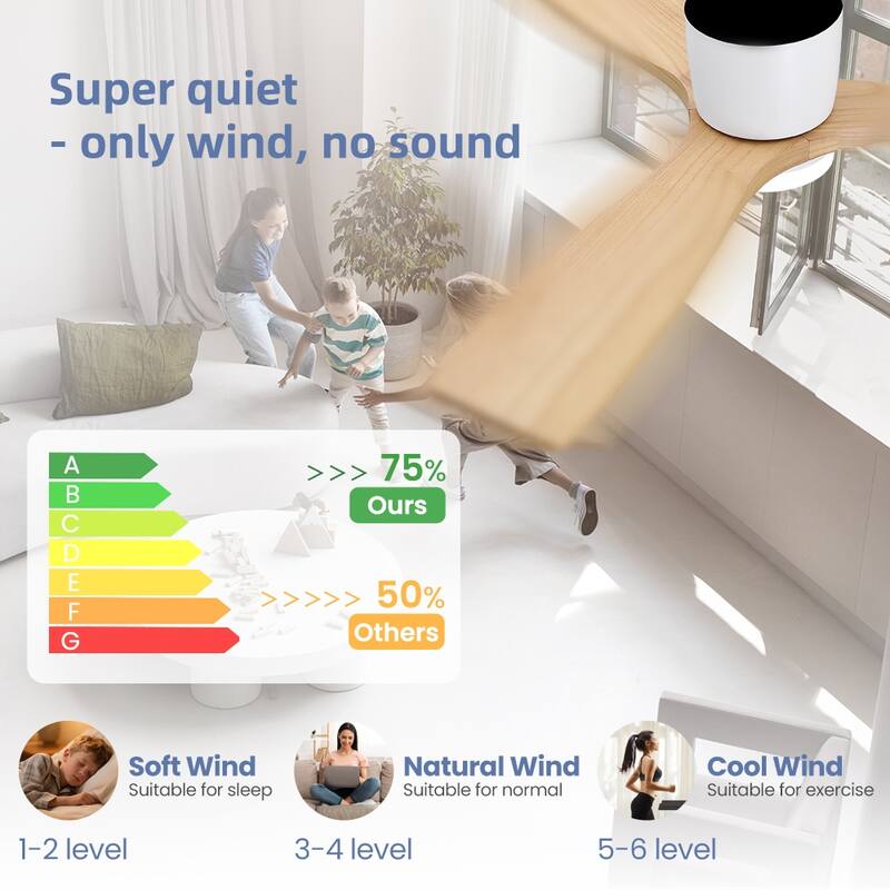 48In 3Blade Dc Motor Indoor Ceiling Fan With Light Kit And Remote
